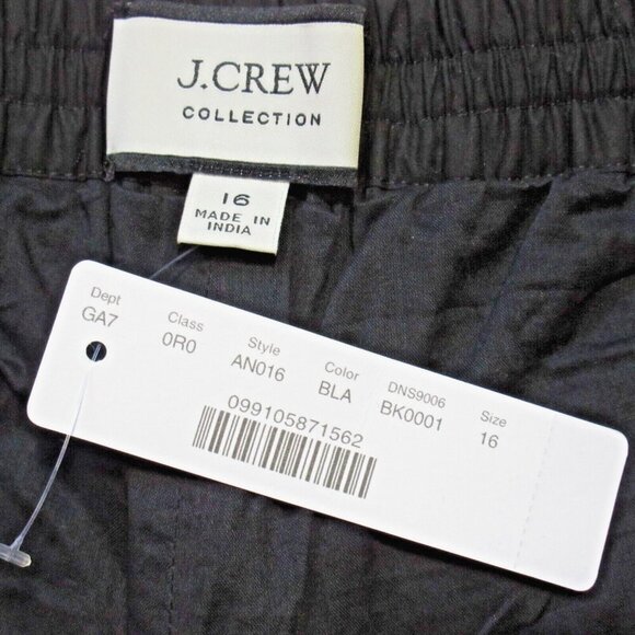 NWT J.Crew Collection High-Rise Cotton-Poplin Pant with Sequins in Black 16 - Picture 3 of 5